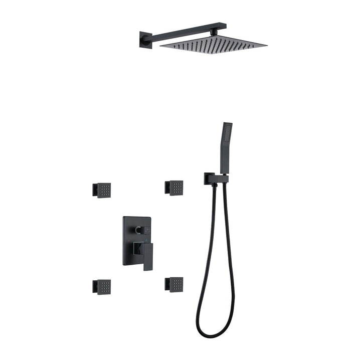 10 inch Shower Faucet Set with 4 PCS Shower Body Sprayer Jets