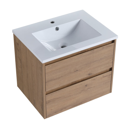 24" Bathroom Vanity with Ceramic Sink and 2/3 Soft Close drawers