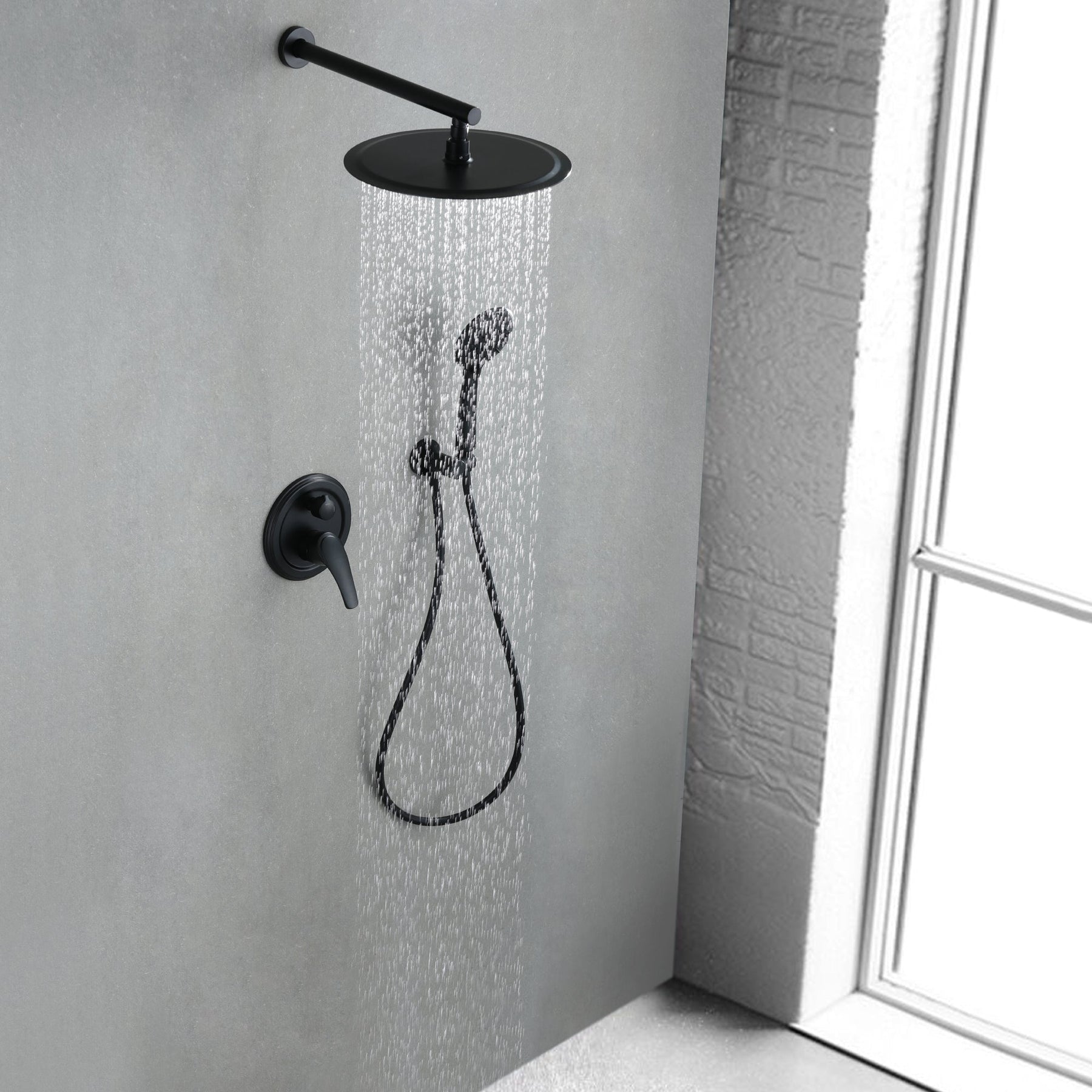 matte black shower system