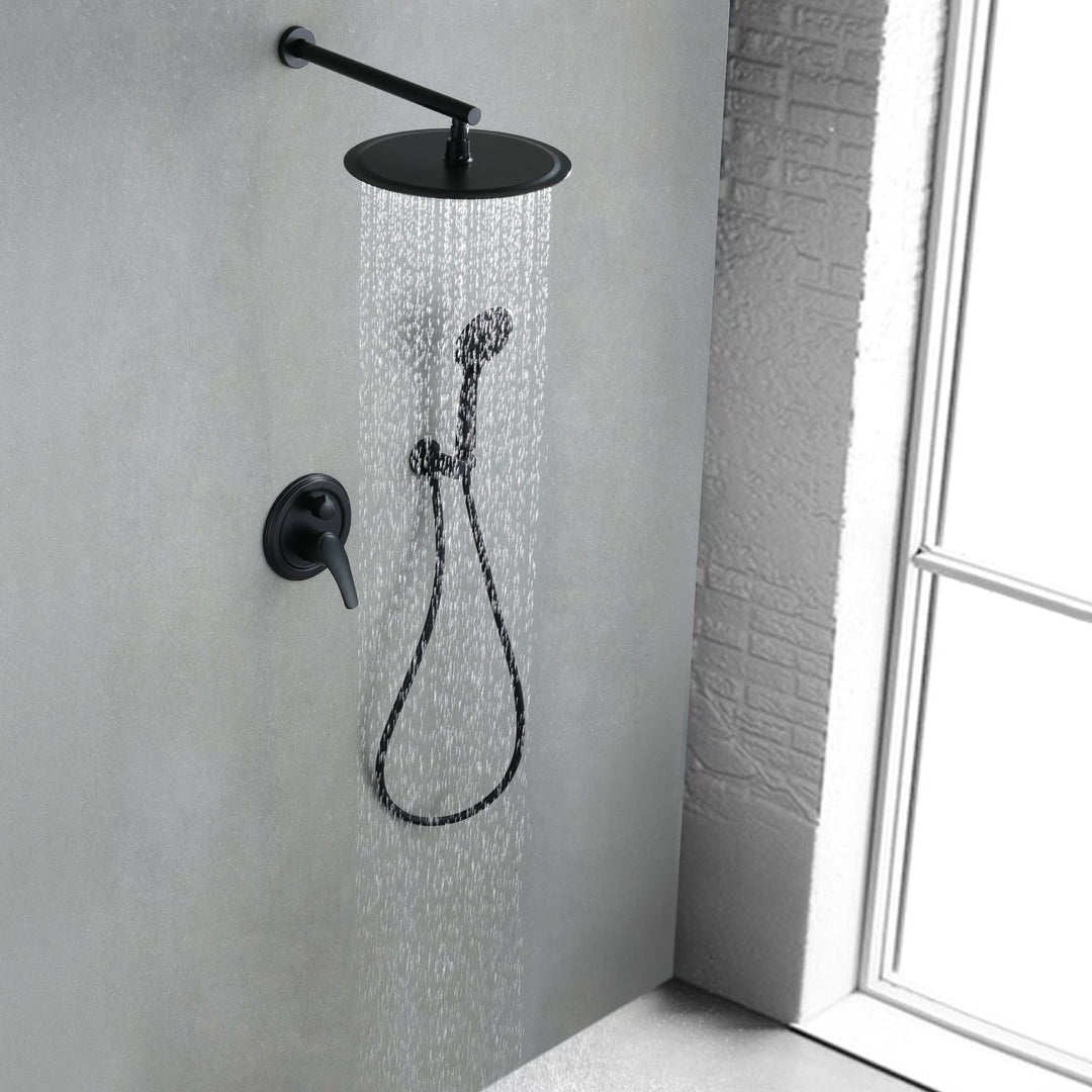 9inch/10inch/12inch 2-Spray Patterns with 1.8 GPM Wall Mount Dual Shower Heads with Hand Shower