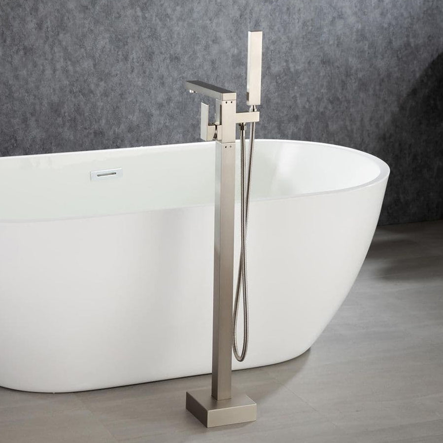 Freestanding Single Handle Bath Tub Filler Faucet with Hand Shower