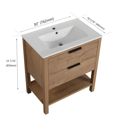 30" Bathroom Vanity Plywood With 2 Drawers