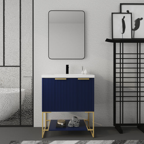 30" Freestanding Bathroom Vanity With Resin Basin