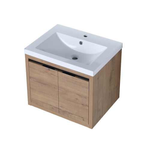 24" Bathroom Cabinet With Sink,Soft Close Doors,Float Mounting Design For Small Bathroom