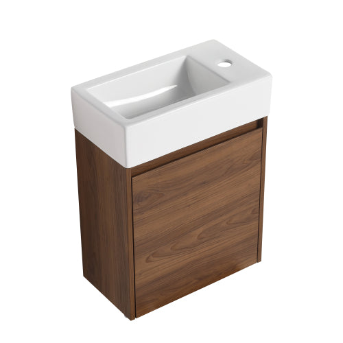 18" Floating Small Bathroom Vanity With Single Sink, Suitable For Small Bathroom