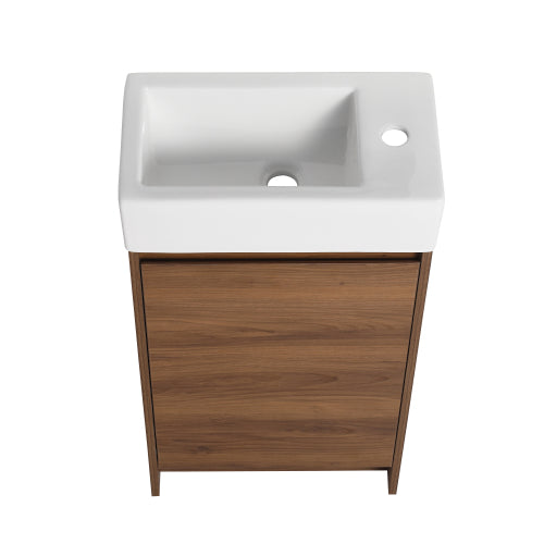 18 Inch Freestanding Bathroom Vanity With Single Sink, Soft Closing Doors, Suitable For Small Bathrooms