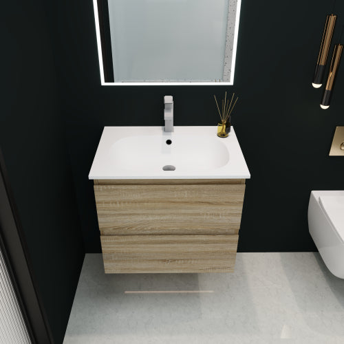 24" Bathroom Vanity With Gel Basin Top