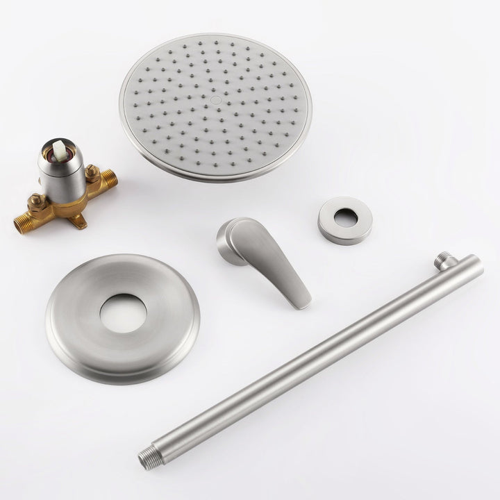 8 inch/ 9 inch 1-Spray Patterns with 2.1 GPM Wall Mount Fixed Shower Head with Valve Included
