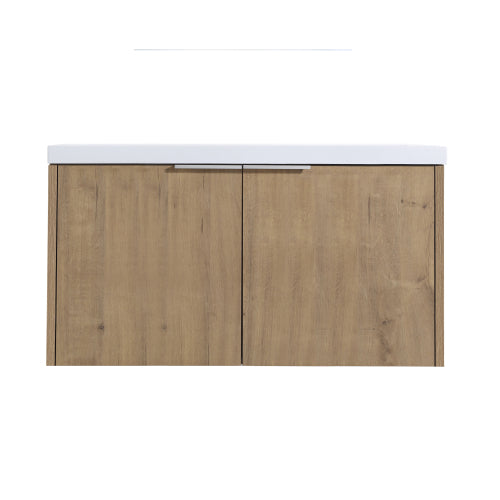 36" Modern Design Float Mounting Bathroom Vanity With Sink Soft Close Door