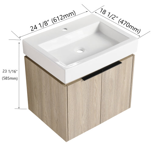 24"  Bathroom Vanity With Ceramic Basin