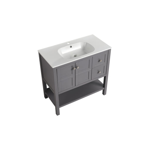 36 inch Bathroom Vanity With Soft Close Drawers and Gel Basin