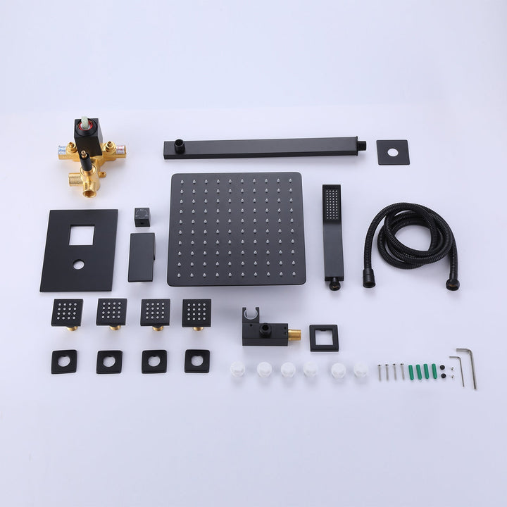 10 inch Shower Faucet Set with 4 PCS Shower Body Sprayer Jets