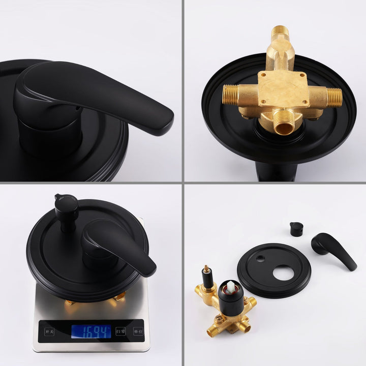 9inch/10inch/12inch 2-Spray Patterns with 1.8 GPM Wall Mount Dual Shower Heads with Hand Shower