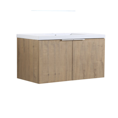 36" Modern Design Float Mounting Bathroom Vanity With Sink Soft Close Door