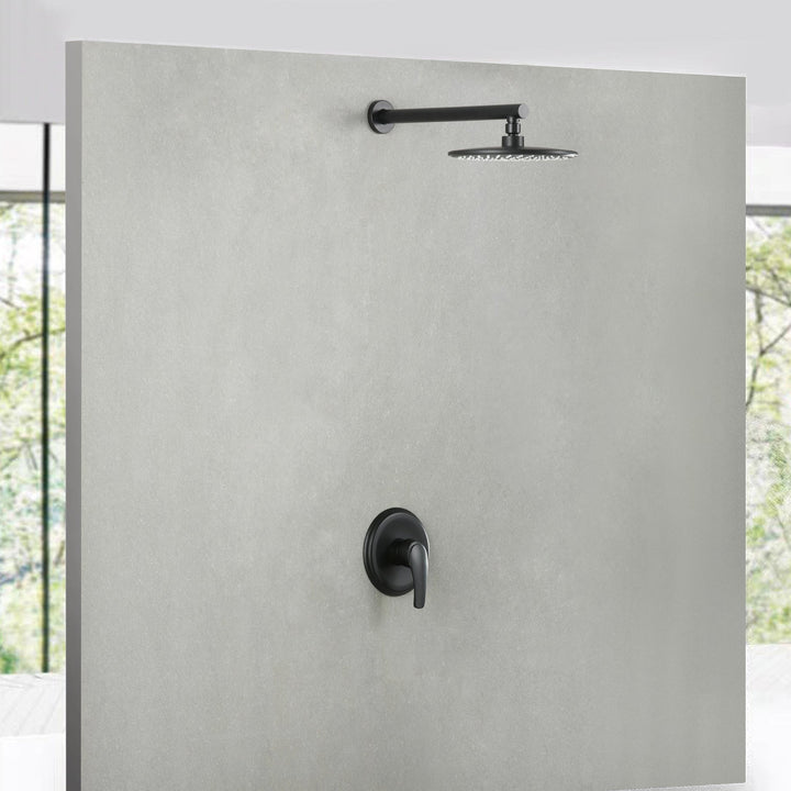 8 inch/ 9 inch 1-Spray Patterns with 2.1 GPM Wall Mount Fixed Shower Head with Valve Included