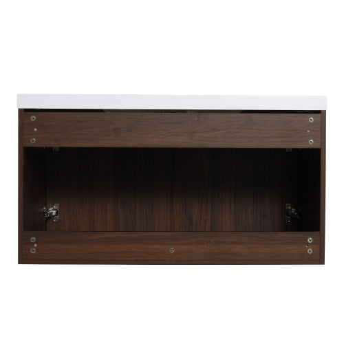 36" Modern Design Float Mounting Bathroom Vanity With Sink Soft Close Door