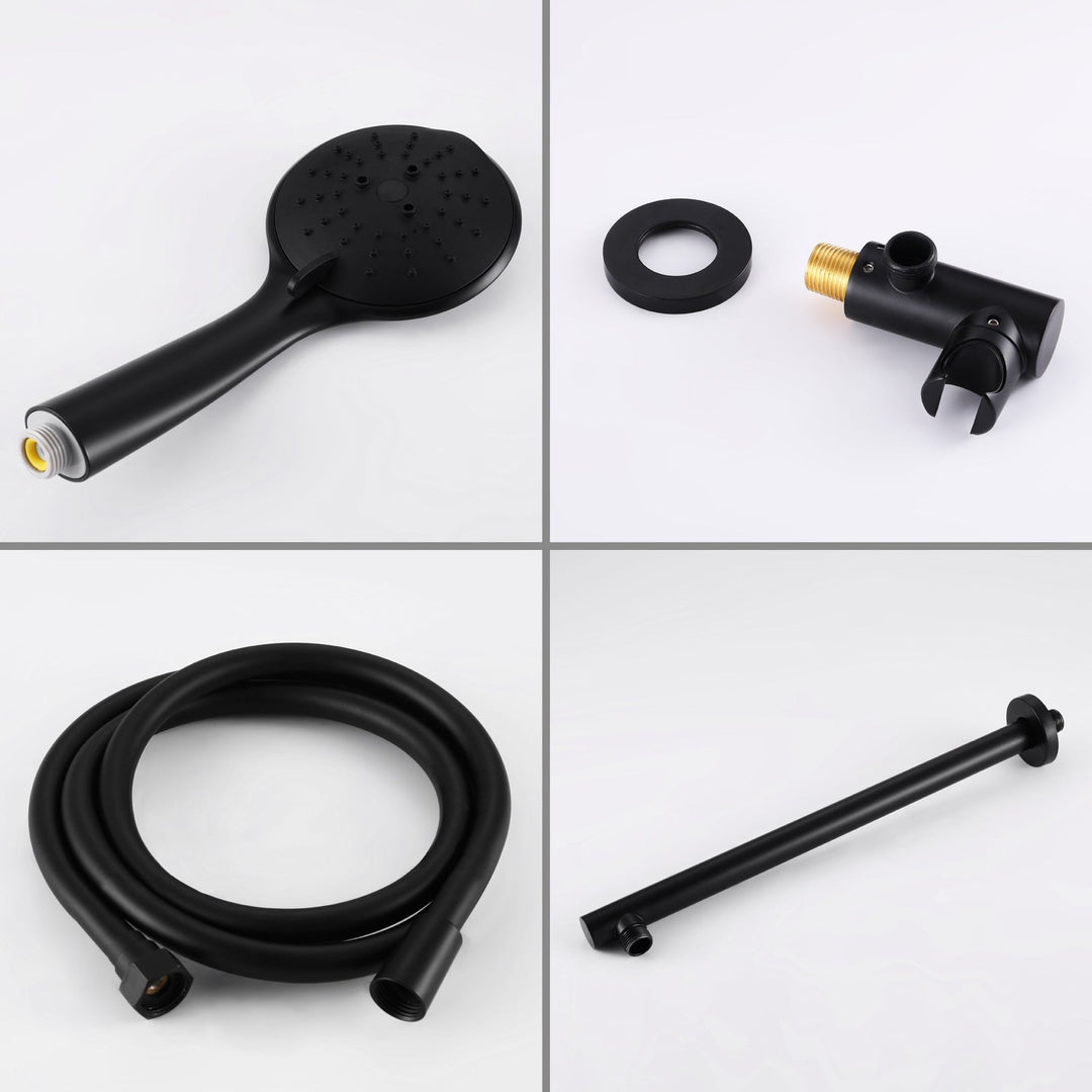 9inch/10inch/12inch 2-Spray Patterns with 1.8 GPM Wall Mount Dual Shower Heads with Hand Shower