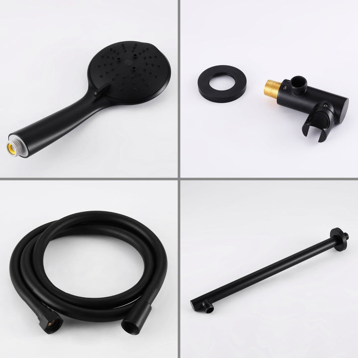 9inch/10inch/12inch 2-Spray Patterns with 1.8 GPM Wall Mount Dual Shower Heads with Hand Shower