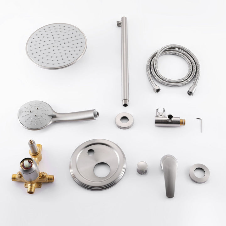 9inch/10inch/12inch 2-Spray Patterns with 1.8 GPM Wall Mount Dual Shower Heads with Hand Shower
