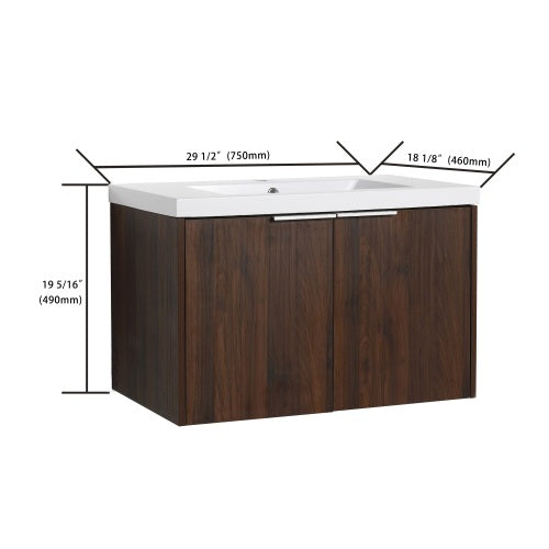 30" Soft Close Doors Bathroom Vanity With Sink For Small Bathroom