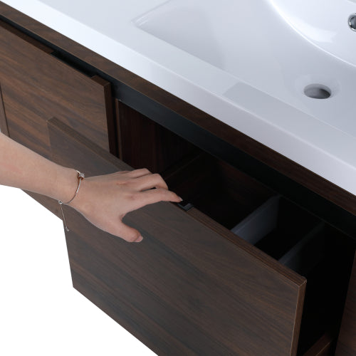 48" Bathroom Cabinet With Sink,Soft Close Doors and Drawer,Float Mounting Design