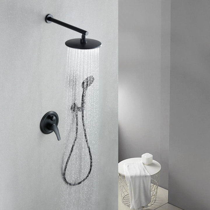 9inch/10inch/12inch 2-Spray Patterns with 1.8 GPM Wall Mount Dual Shower Heads with Hand Shower