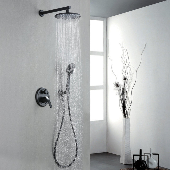 9inch/10inch/12inch 2-Spray Patterns with 1.8 GPM Wall Mount Dual Shower Heads with Hand Shower