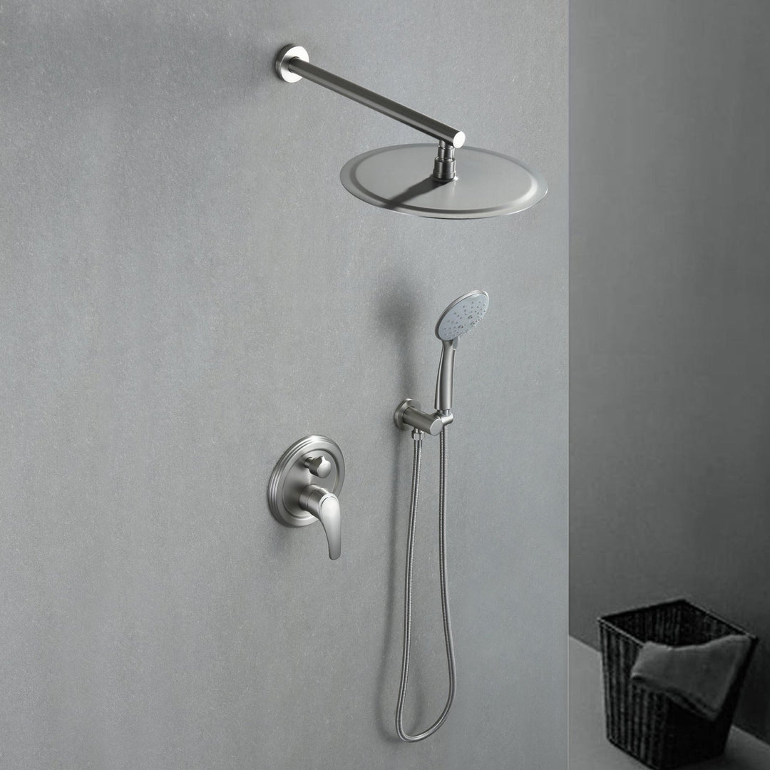 9inch/10inch/12inch 2-Spray Patterns with 1.8 GPM Wall Mount Dual Shower Heads with Hand Shower