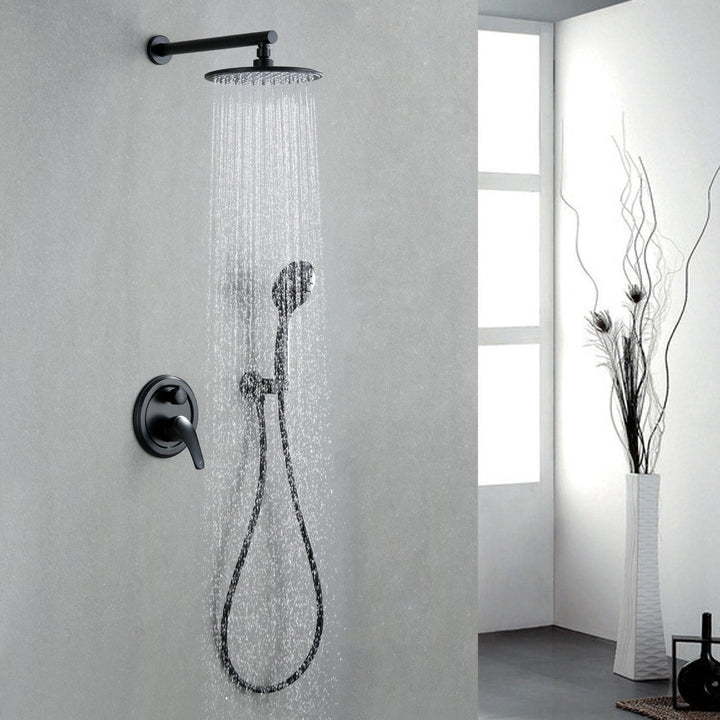 9inch/10inch/12inch 2-Spray Patterns with 1.8 GPM Wall Mount Dual Shower Heads with Hand Shower