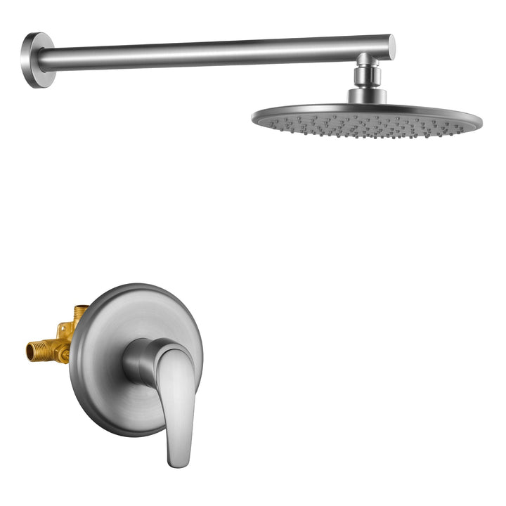 8 inch/ 9 inch 1-Spray Patterns with 2.1 GPM Wall Mount Fixed Shower Head with Valve Included