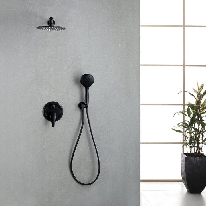 9inch/10inch/12inch 2-Spray Patterns with 1.8 GPM Wall Mount Dual Shower Heads with Hand Shower