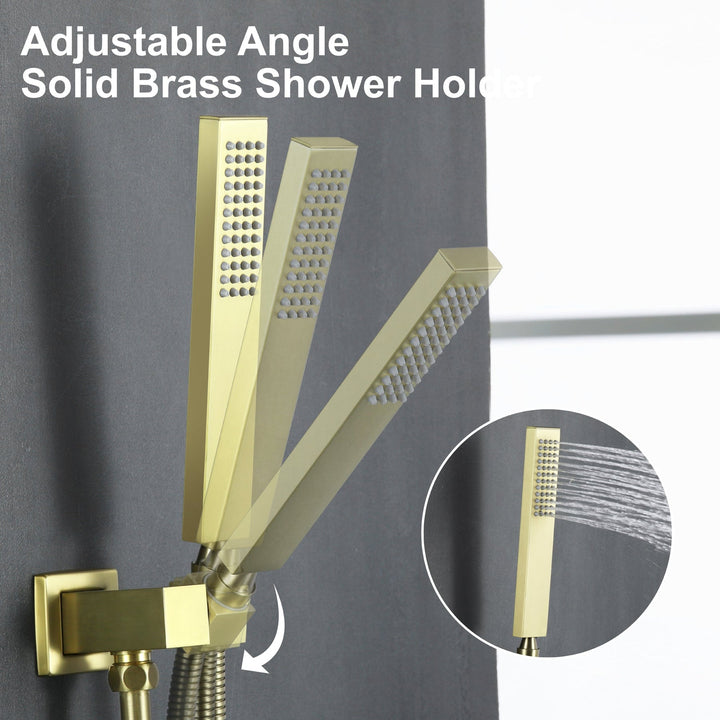 10 inch/ 12 inch 3-Spray Patterns with 1.8 GPM Wall Mount Dual Shower Heads with Waterfall Spout