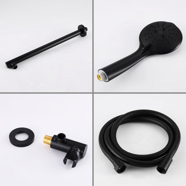 9inch/10inch/12inch 2-Spray Patterns with 1.8 GPM Wall Mount Dual Shower Heads with Hand Shower