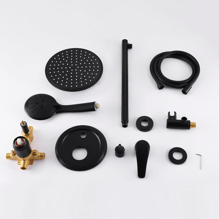 9inch/10inch/12inch 2-Spray Patterns with 1.8 GPM Wall Mount Dual Shower Heads with Hand Shower