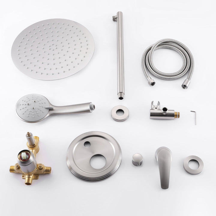 9inch/10inch/12inch 2-Spray Patterns with 1.8 GPM Wall Mount Dual Shower Heads with Hand Shower