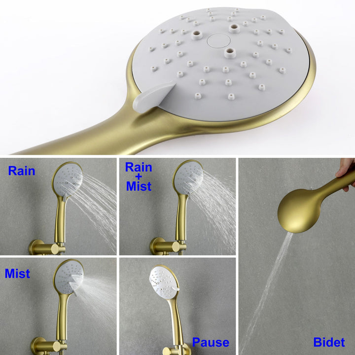 9inch/10inch/12inch 2-Spray Patterns with 1.8 GPM Wall Mount Dual Shower Heads with Hand Shower