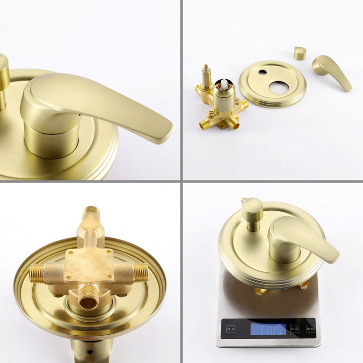 9inch/10inch/12inch 2-Spray Patterns with 1.8 GPM Wall Mount Dual Shower Heads with Hand Shower