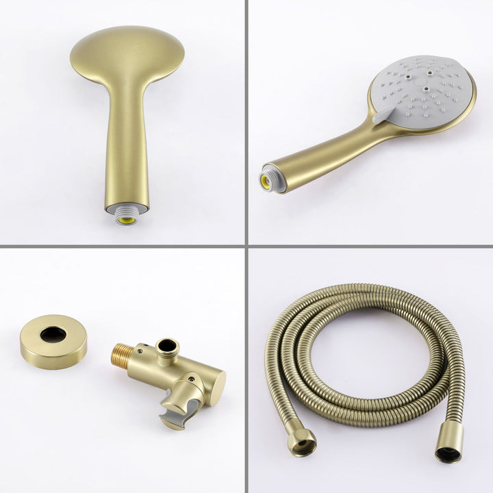9inch/10inch/12inch 2-Spray Patterns with 1.8 GPM Wall Mount Dual Shower Heads with Hand Shower