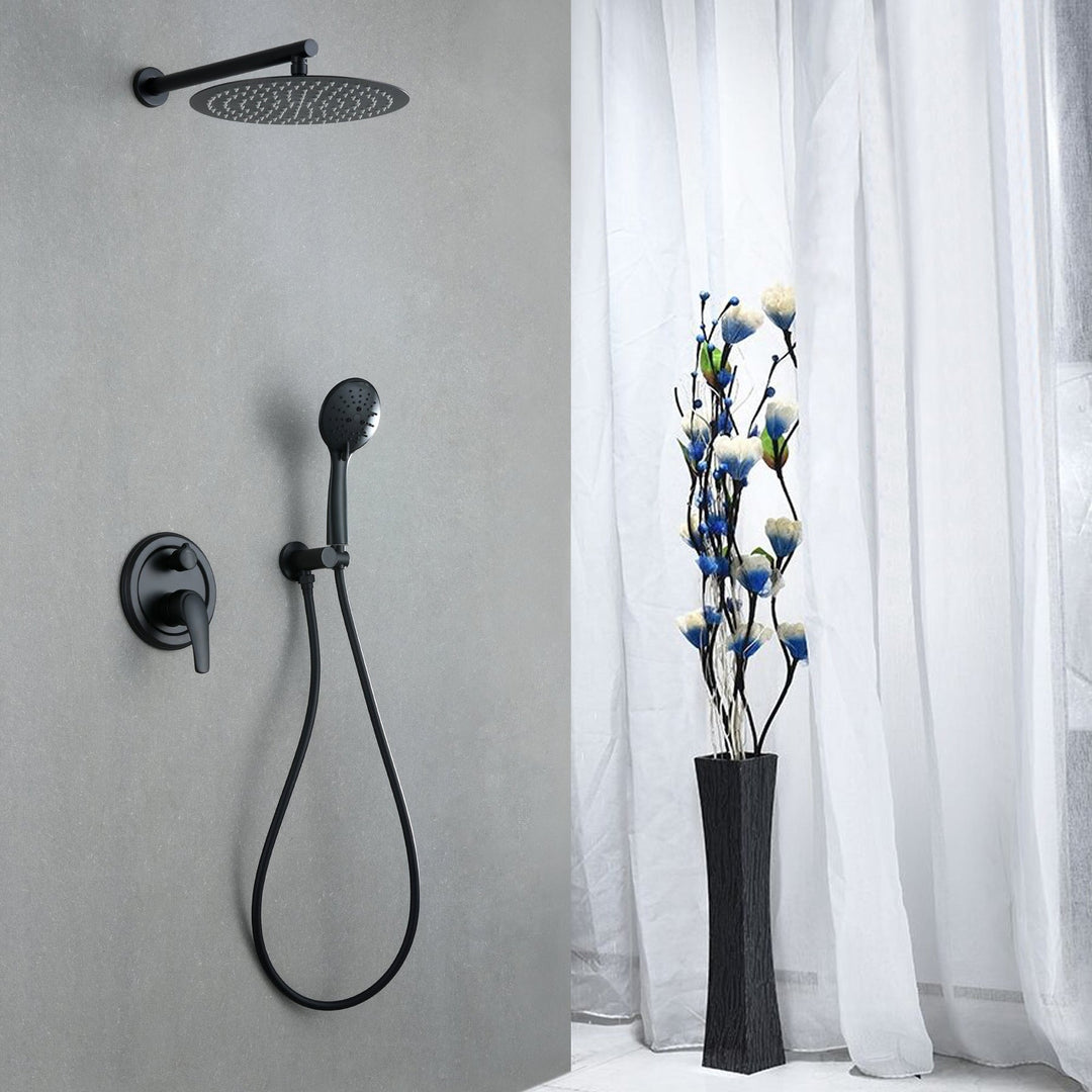 9inch/10inch/12inch 2-Spray Patterns with 1.8 GPM Wall Mount Dual Shower Heads with Hand Shower