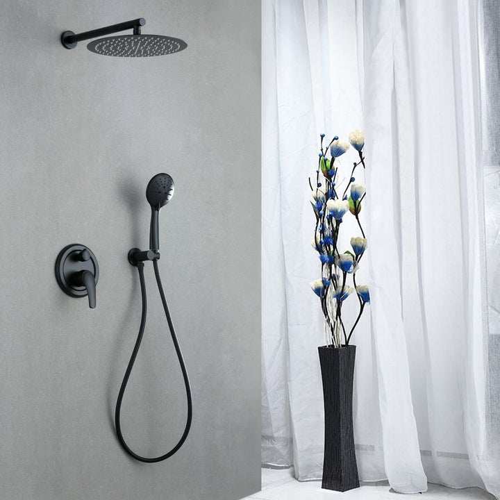 9inch/10inch/12inch 2-Spray Patterns with 1.8 GPM Wall Mount Dual Shower Heads with Hand Shower