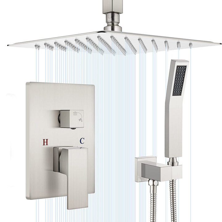 10 inch/ 12 inch/ 16 inch Shower Head and  Ceiling Mounted Shower System Combo Set with Handheld