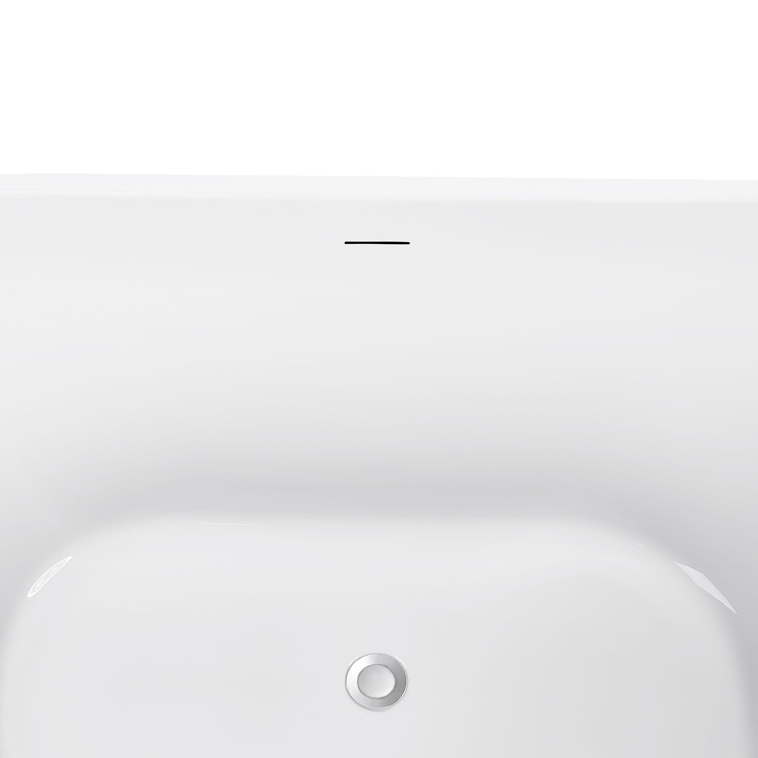 59" 100% Acrylic Freestanding Oval Contemporary Soaking Bathtub