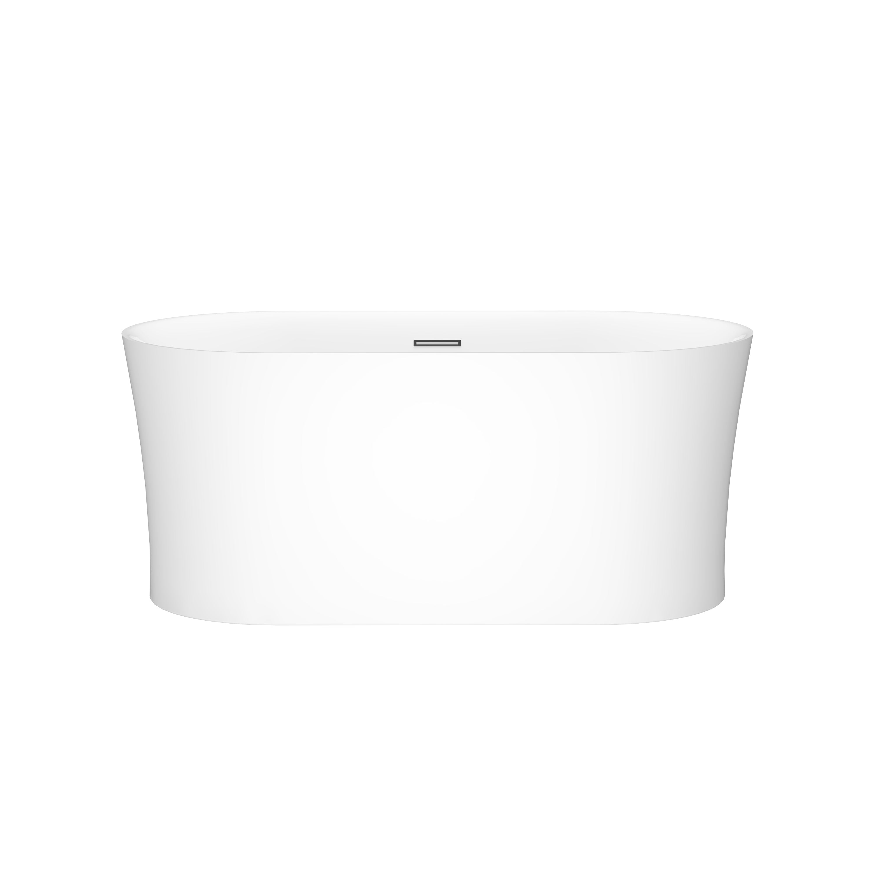59" Acrylic Freestanding Soaking Bathtub in White with Overflow and Drain