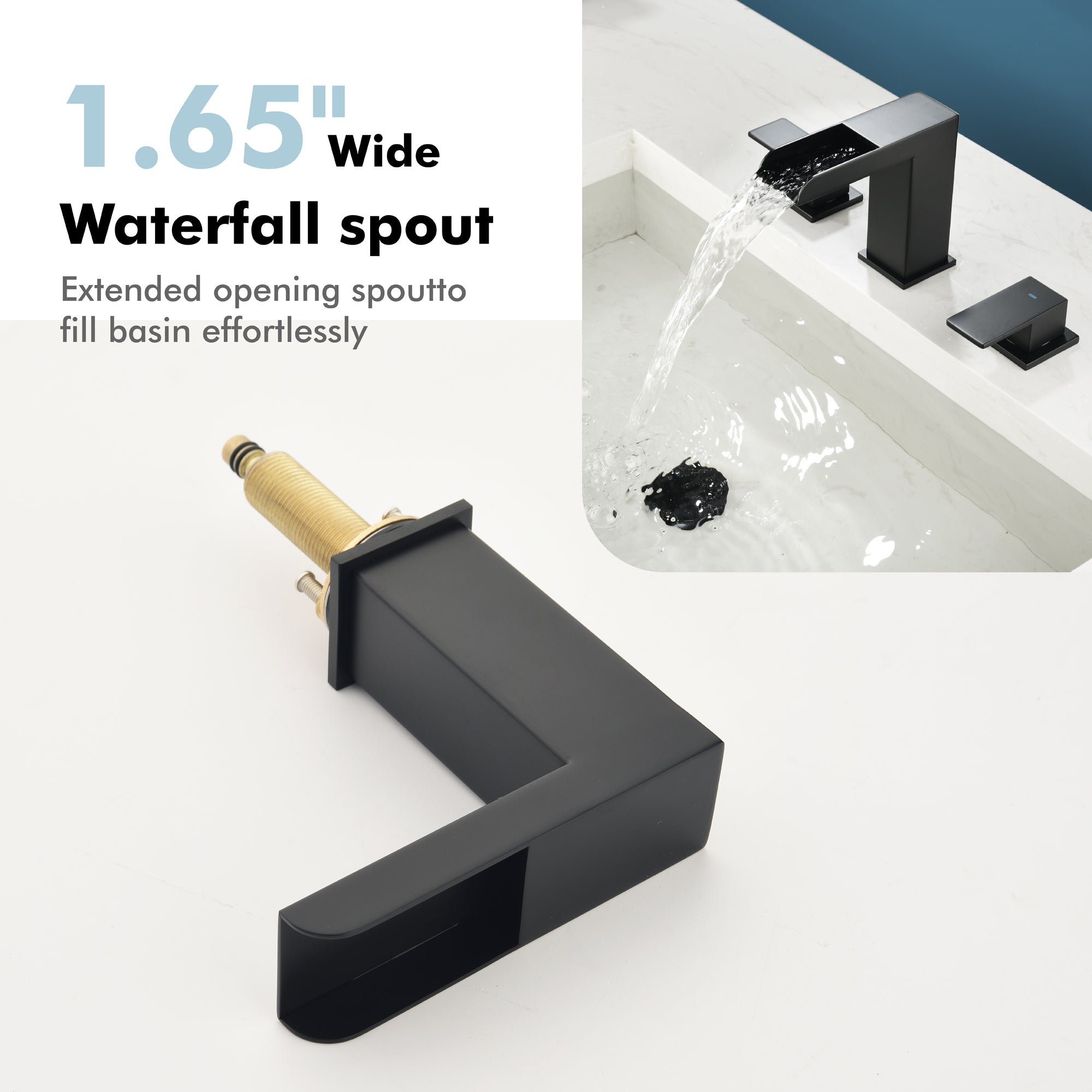 Double Handle Bathroom Sink Faucet with Drainer