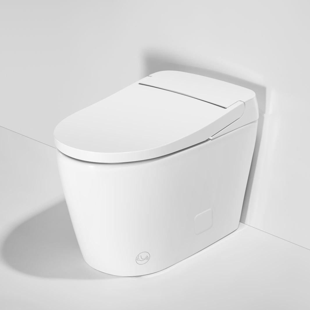 Smart Toilet with Auto Flushing, Foot Sensor, Nightlight & Antibacterial Coating, 1.28GPF