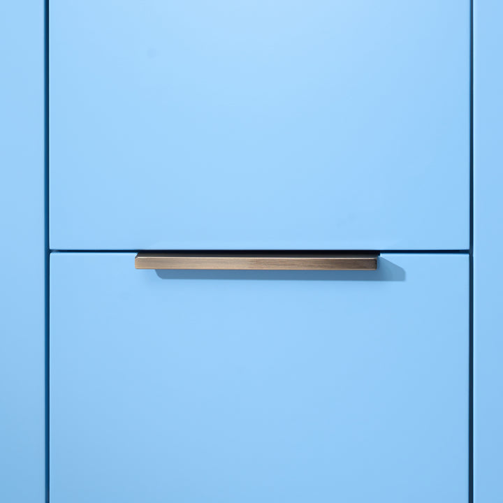 60 in. W x 22 in. D x 35 in. H Bathroom Vanity in Light Blue with Carrara White Quartz Vanity Top with White Sink