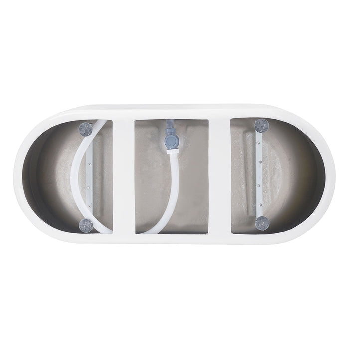 59" Acrylic Roll-Top Flatbottom Non-Whirlpool Bathtub in White