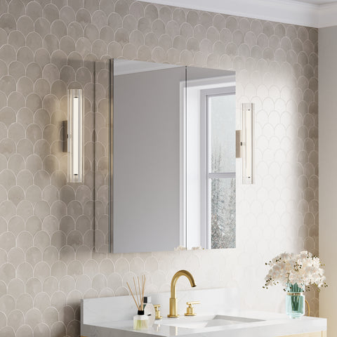 28 in.×32 in.H Copper-Free Mirror Medicine Cabinet with Soft-Close Blum® Hinges and Reversible Door