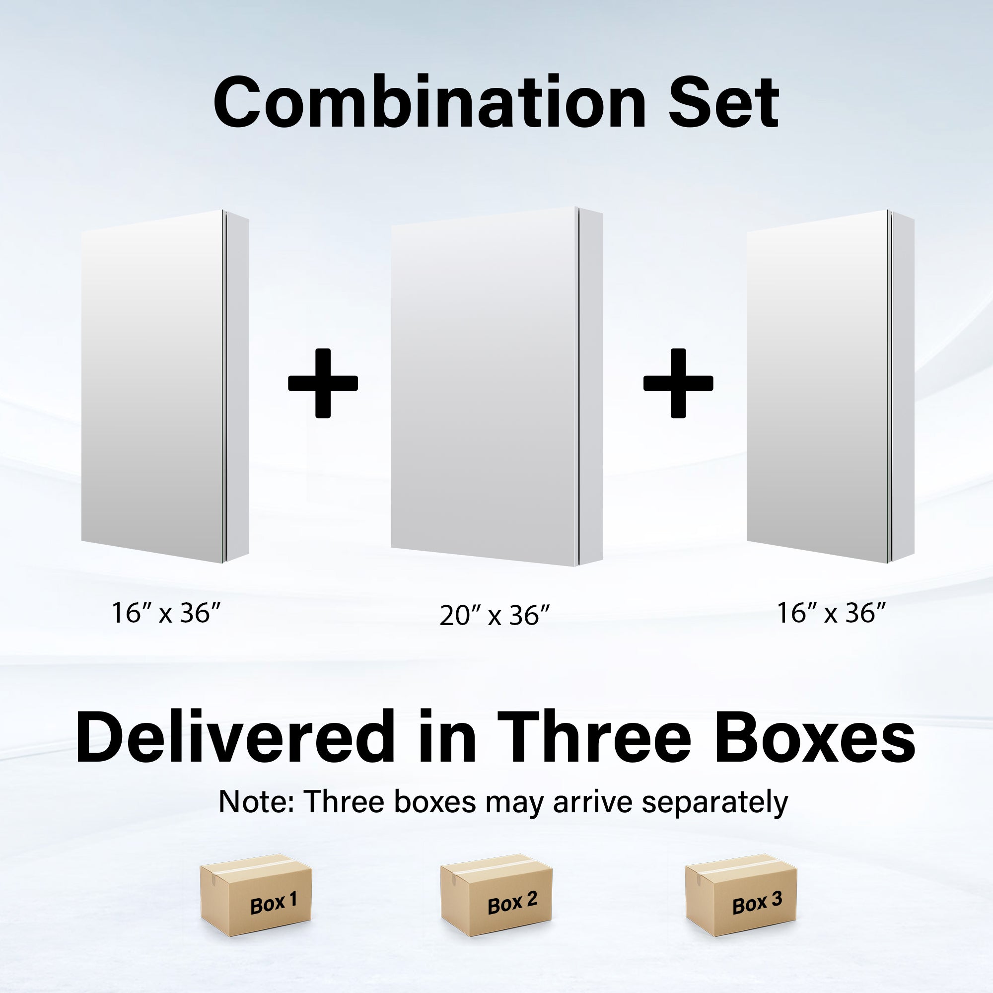 52 in. ×36 in. Copper-Free Tri-Views Mirror Medicine Cabinet with Adjustable Shelves and 3 Doors