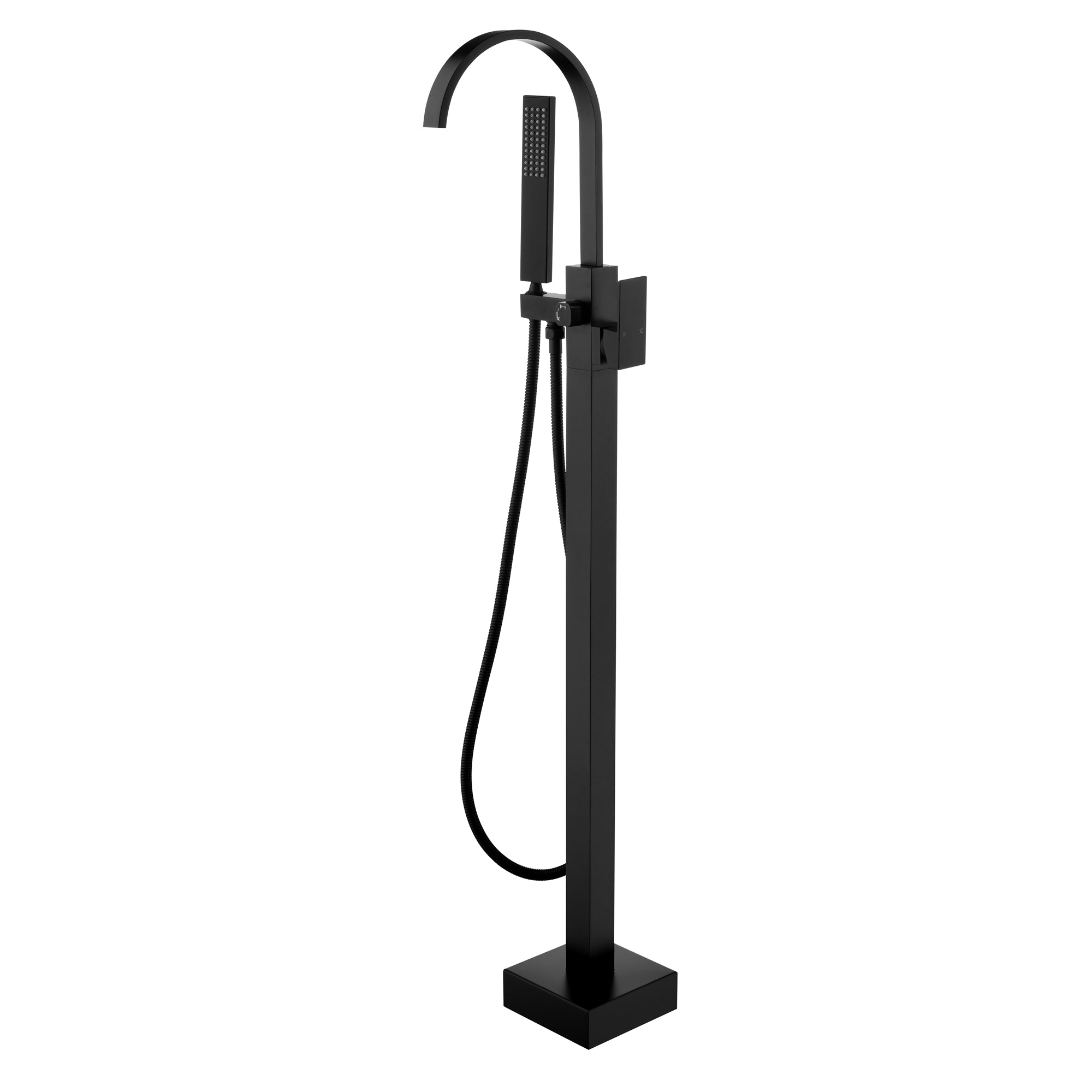 Single Handle Dual Control Floor Standing Freestanding Bathtub Faucet with Hand Shower